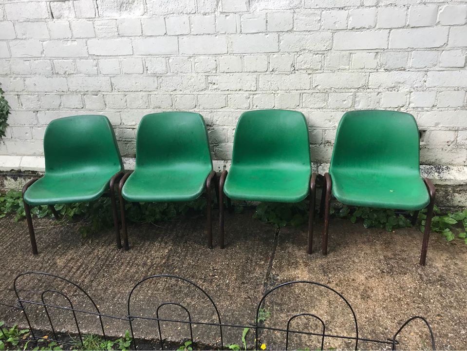 Vintage School Chairs Infants Kids Furniture Green Plastic X 4 Stackable Collection Only Rachel S Retro Vintage School Chairs Infants Kids, Kids Only Furniture