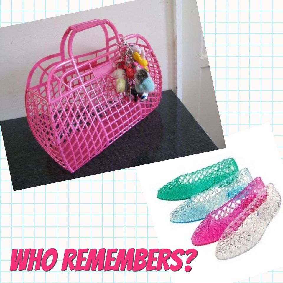 80s jelly shoes and bags