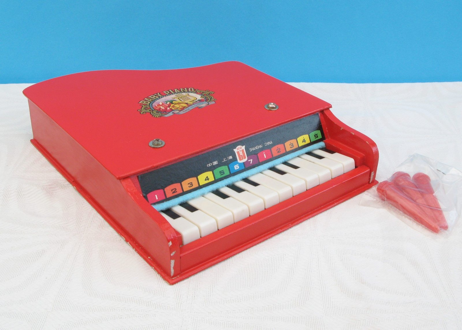 wooden baby piano toy