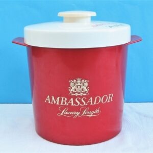 Vintage Red Insulex Pub Ice Bucket Insulated Plastic Ambassador Branding 70s 80s