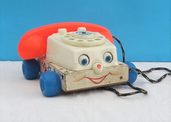 Vintage Fisher Price Chatter Phone Telephone Pull Along Toy 1960s Original