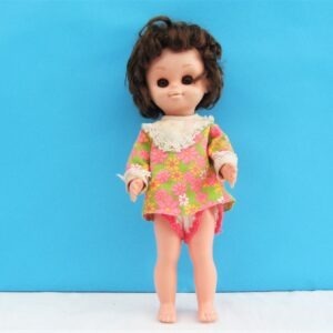 Vintage-Perfekta-Doll-Made-In-Hong-Kong-Closing-Eyes-Flower-Power-Dress-60s-70s