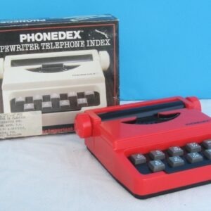 Vintage Phonedex Typewriter Shaped Telephone Index Red Plastic 80s 90s Unused