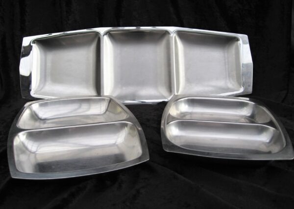 Vintage Stainless Steel Divided Serving Dishes Party Catering 70s 80s - 3 to Choose From
