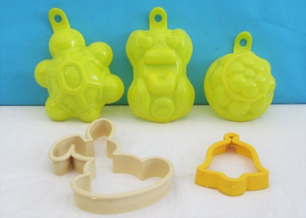 Vintage Yellow Plastic Bakeware 70s 80s - Choose from Jelly Moulds or Cookie Cutters