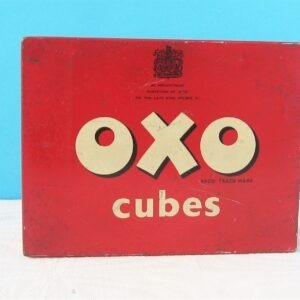 Vintage Red Oxo Tin Lunch Box Size 144 Cube Capacity 1950s