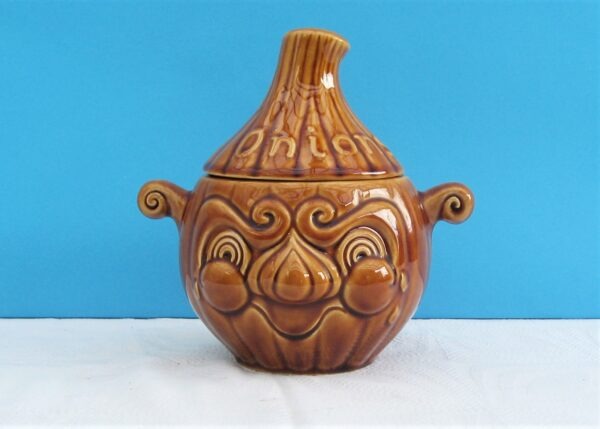 Vintage Sadler Onion Ugly Face Pot Ceramic 1970s Kitsch