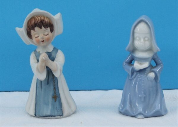 Vintage Ceramic Nun Ornaments Bristolia Religious Kitsch - 2 to Choose from
