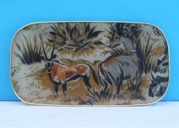 Vintage Toro Fibreglass Small Rectangular Tray Antelopes Gazelles 50s 60s