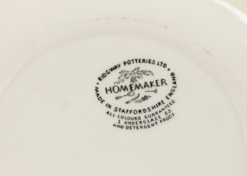 Ridgway Homemaker Backstamp