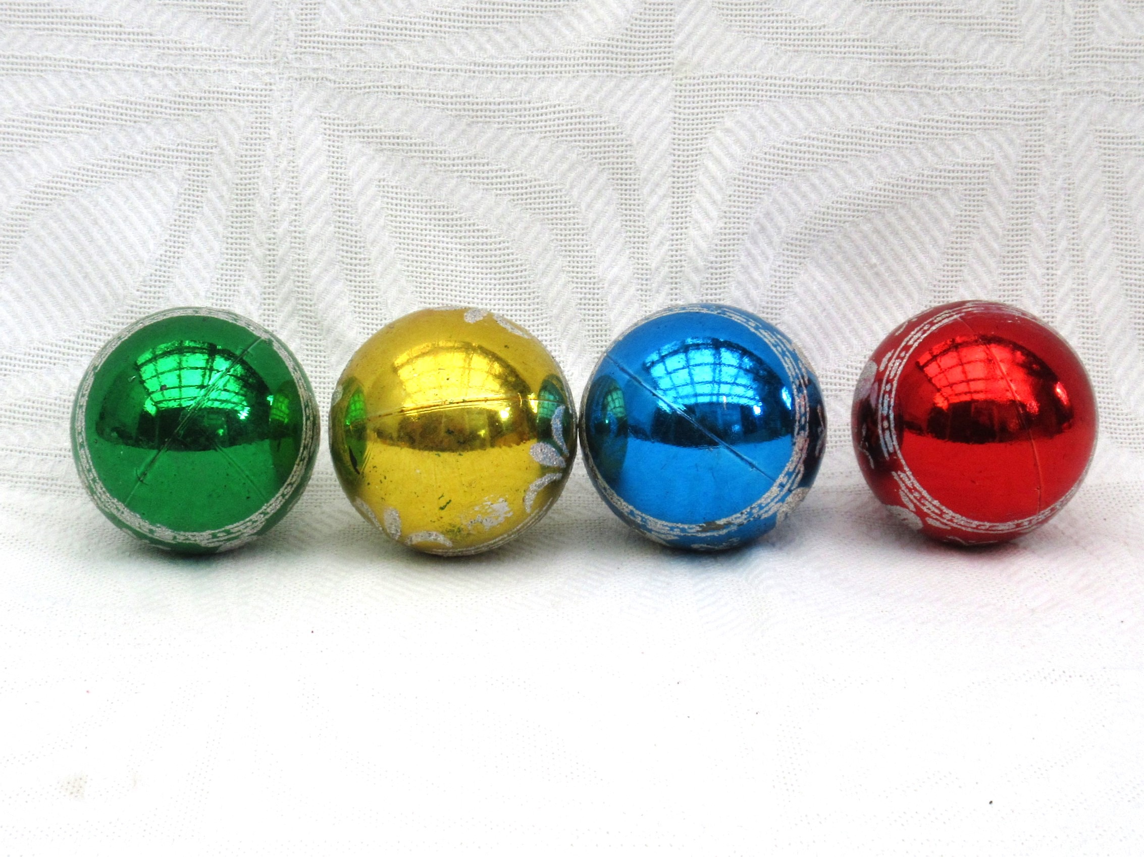 Vintage Christmas Baubles Plastic Multicoloured