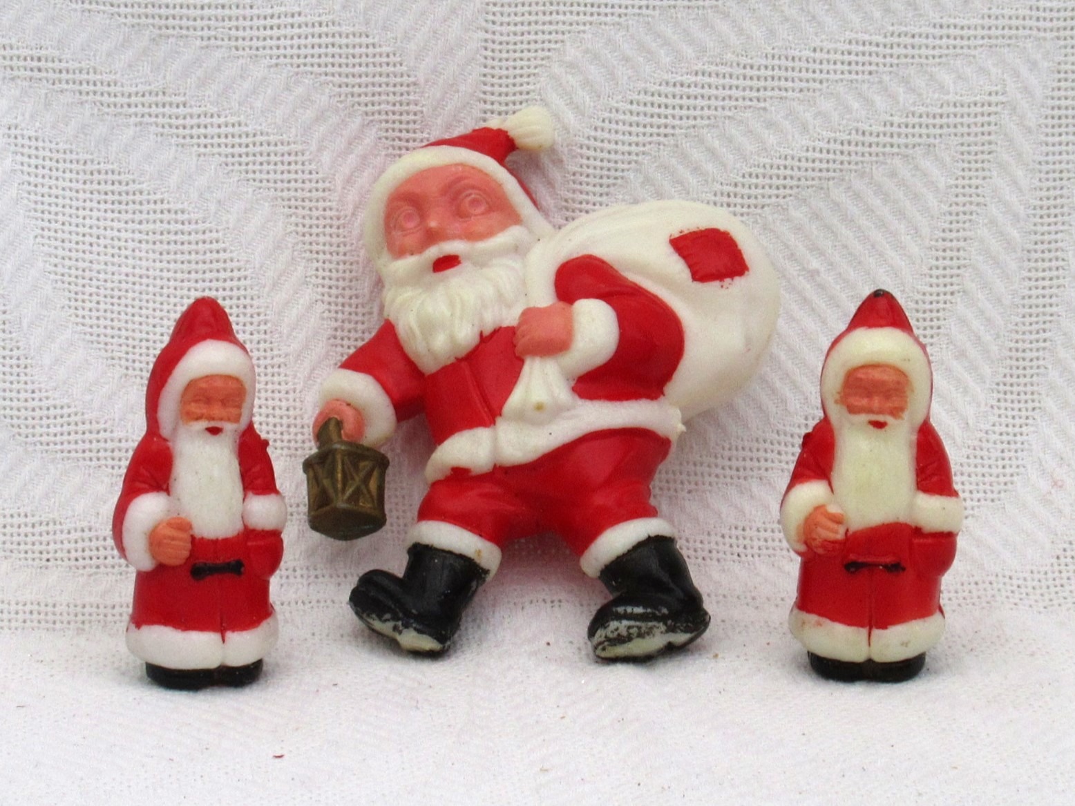 Vintage Plastic Santa Christmas Decorations