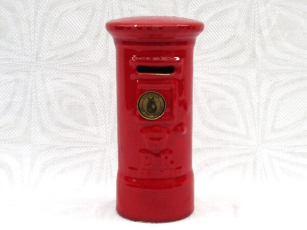 Vintage Dartmouth Pottery Red Pillar Post Box Moneybox Coin Saver 70s 80s