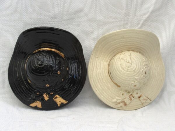 Vintage Deco Bonnet Wall Vase Ceramic 22 Carat Gold Trim - Choose Cream or Black