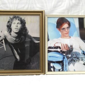 Vintage Iconic Male Pop Star Framed Prints 60s 70s - Choose David Bowie or Jim Morrison