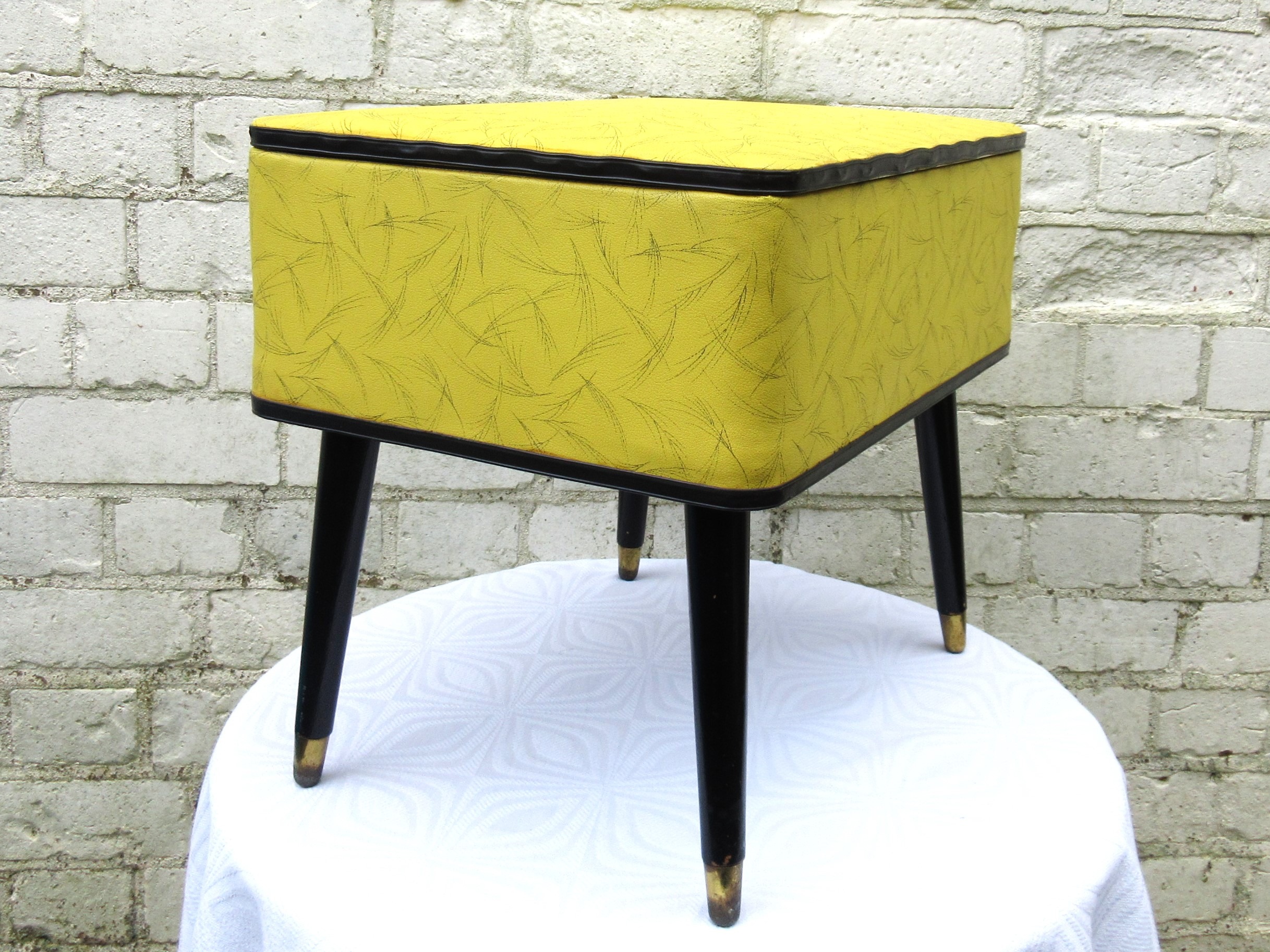 Vintage Mid Century Sewing Box Dansette Legs