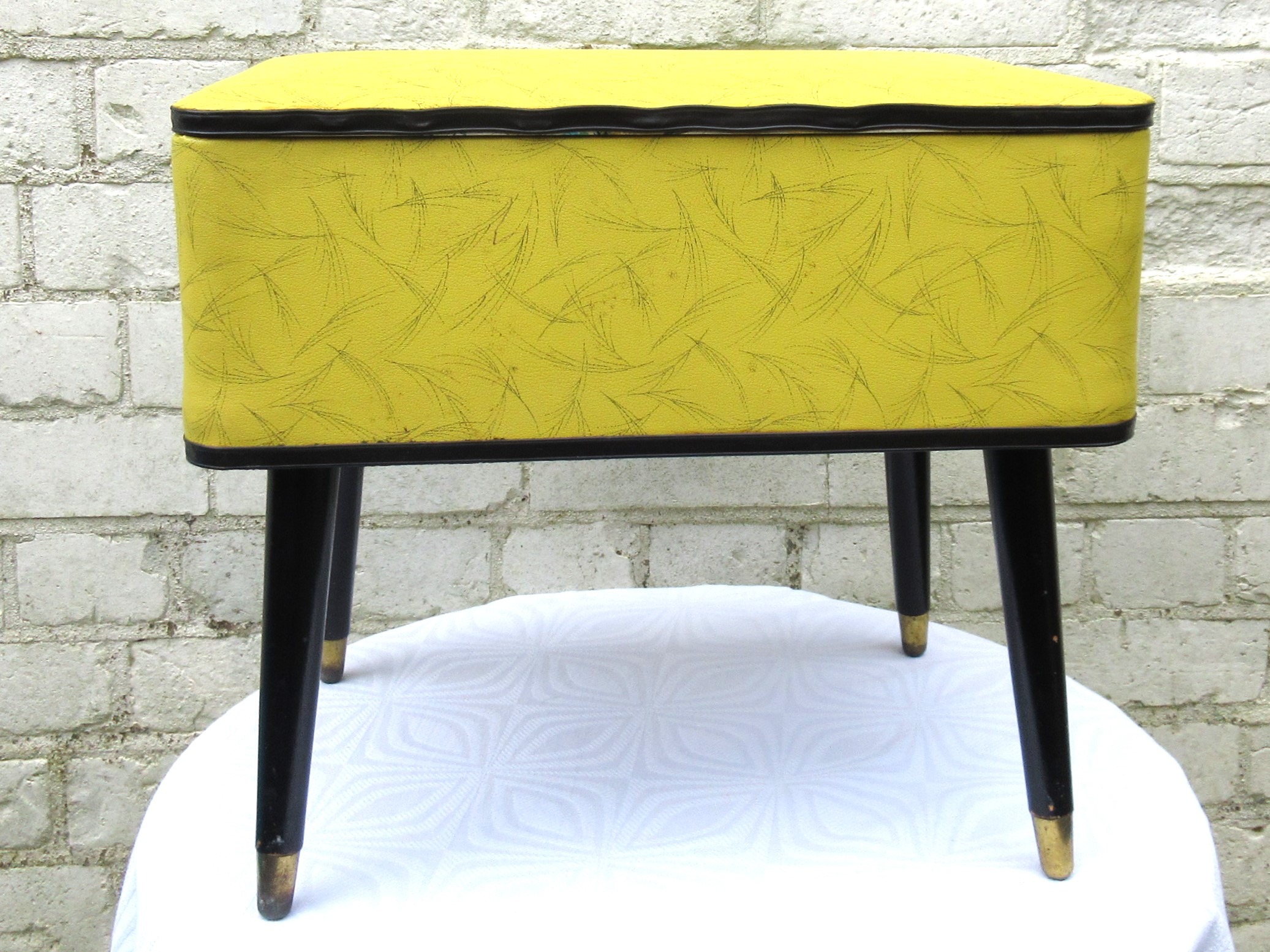 Vintage Mid Century Sewing Box Dansette Legs