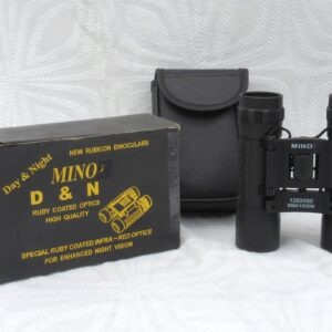 Vintage Mino(x) Binoculars Day and Night Ruby Coated with Case 80s 90s