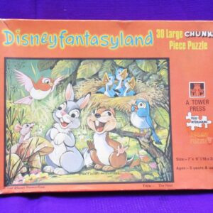 Vintage Jigsaw Puzzle Disneyfantasyland Bunnies The Nest by Tower Press 1970s