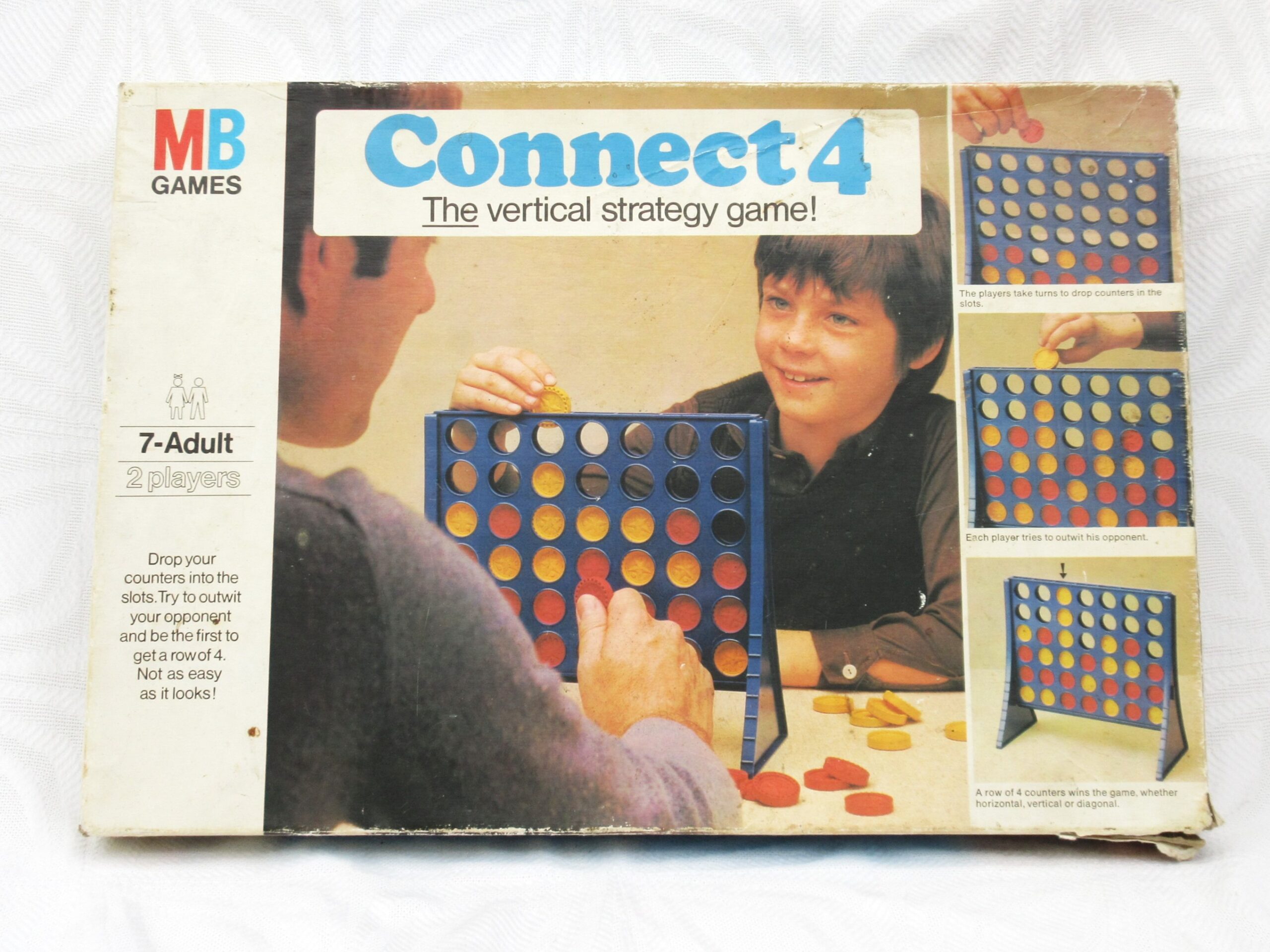 Vintage Original 80s Connect 4 Vertical Strategy Game MB Games Complete ...