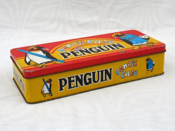 Vintage Penguin Pencil Case Tin 1980s