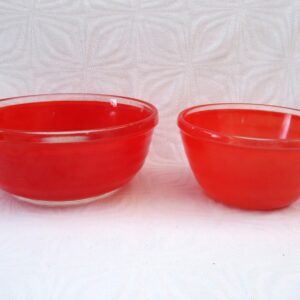 Vintage Phoenix Sprayware Red Mixing Bowls Glass 50s 60s - Choose Size. Price includes FREE UK Postage!