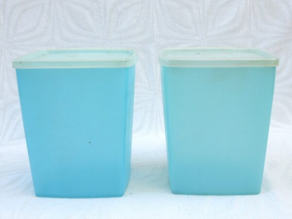 Vintage Tupperware Wonderlier Pastel Square Away 2x Storage Containers 50s 60s. Price includes FREE UK Postage!