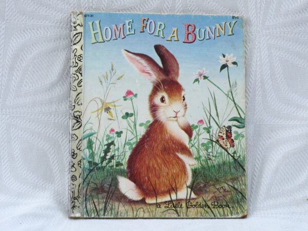 Vintage Childrens Little Golden Book Home For A Bunny Spring 60s 70s