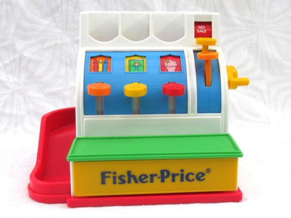 Vintage Fisher Price Till Cash Register 1994 with Coins 90s Toys. Price includes FREE UK Postage!