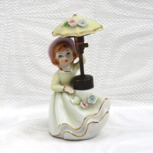 Vintage Kitsch Ceramic Girl Perfume Atomiser Ornament Porcelain Foreign Japan 50s 60s