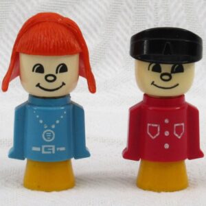 Vintage Matchbox Little People x2 Boy Girl Live N Learn 1970s. Price includes FREE UK Postage!