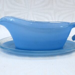 Vintage Phoenix Gravy Boat and Saucer Blue Sprayware 50s 60s. Price includes FREE UK Postage!