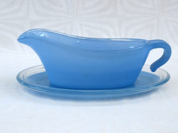 Vintage Phoenix Gravy Boat and Saucer Blue Sprayware 50s 60s. Price includes FREE UK Postage!