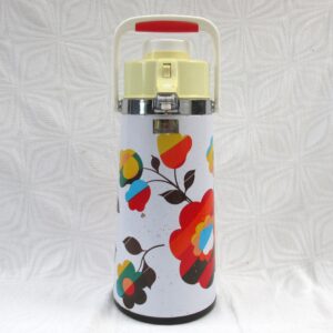 Vintage Sunrise Pump Flask Flower Power Picnic Campervan 1970s