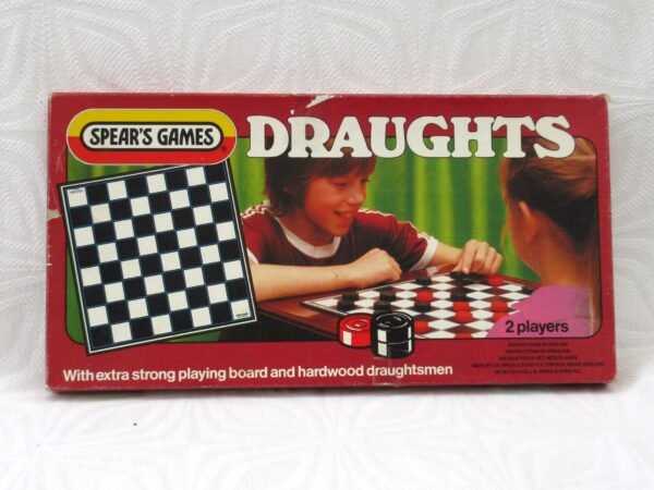Vintage Classic Draughts Board Game Complete 1983 Spears Games 80s