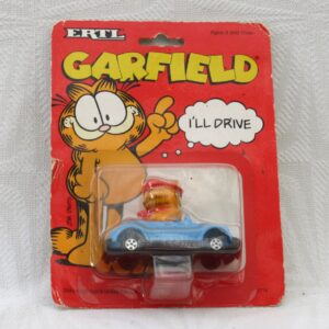 Vintage Collectable Ertl Garfield Die Cast Vehicle Blue Car I'll Drive 1990