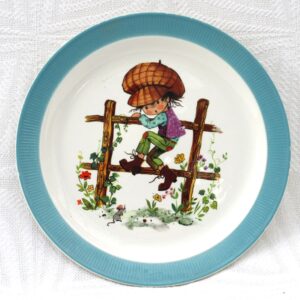 Vintage Holly Hobbie Style Little Boy Side Plate 7 Inch Barratts Staffordshire 70s 80s