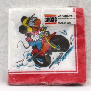 Vintage Cross Character Napkins Mickey Mouse x25 Unopened Kids Party 1980s