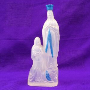 Vintage Religious Kitsch Plastic Holy Water Bottle Lourdes Souvenir Virgin Mary 60s 70s