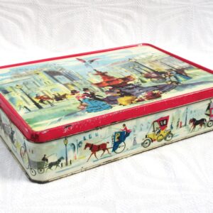 Vintage Meredith Drew Biscuit Tin London Scene Piccadilly Circus Eros 60s 70s