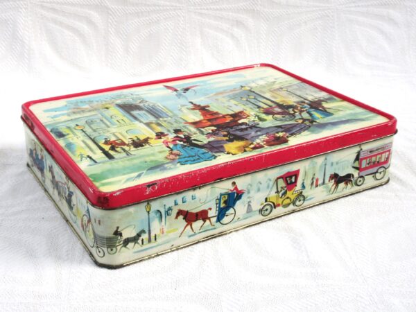 Vintage Meredith Drew Biscuit Tin London Scene Piccadilly Circus Eros 60s 70s
