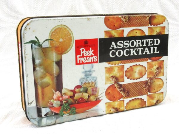 Vintage Peek Freans Tin Assorted Cocktail Biscuits 1970s Food Advertising