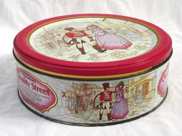 Vintage Quality Street Tin Round Medium Sized Soldier Lady Late 1980s