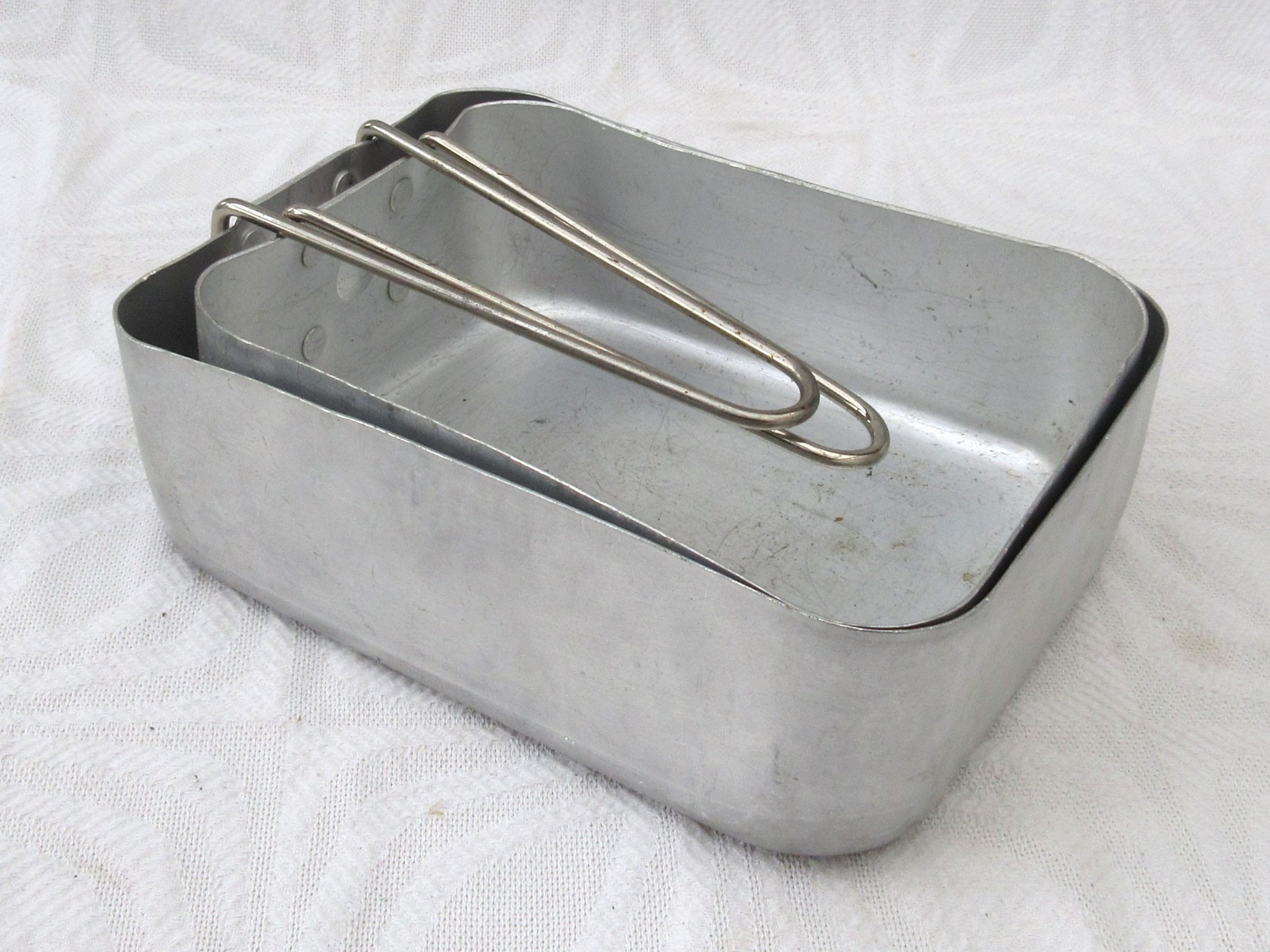 Vintage Nesting Mess Tins x2 Military