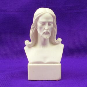 Vintage Religious Jesus Christ Bust Statue 5 Inch Christianity Alabaster Plaster