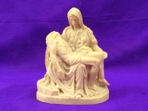 Vintage Religious Christian Pieta Statue 6" Holy Mother Dying Jesus Resin Signed
