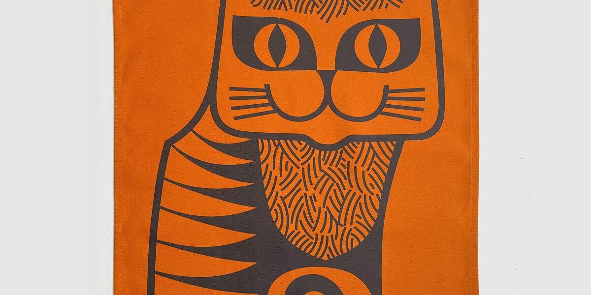 Magpie x Hornsea Cat Tea Towel Orange from Rachel's Vintage & Retro