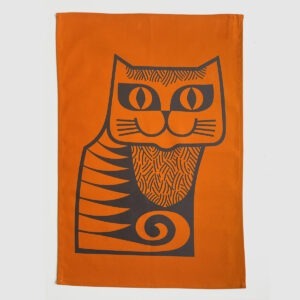 Magpie x Hornsea Cat Tea Towel Orange from Rachel's Vintage & Retro