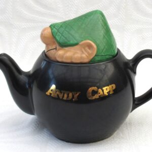 Vintage Wade Andy Capp Commemorative Tea Pot 40 Years 1997 Black Gold
