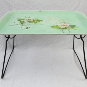 Vintage Worcester Ware Folding Metal Tray Water Lily Design MCM 50s 60s